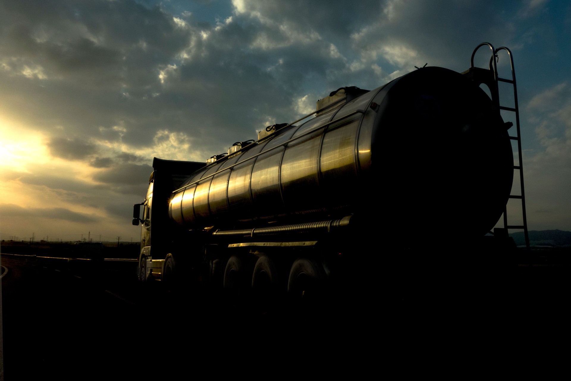 Tanker truck on the road