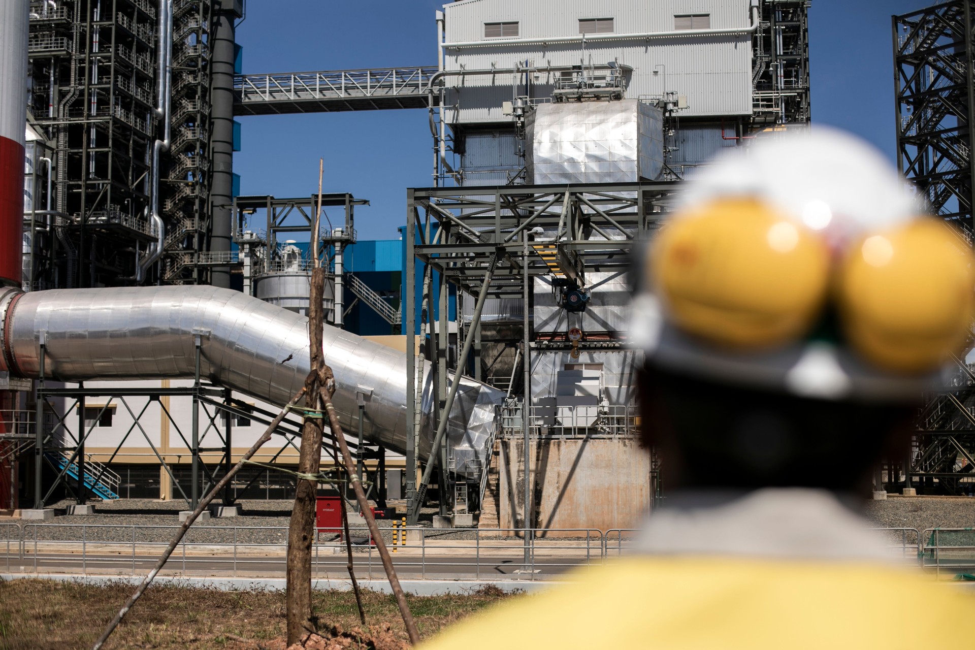 asian worker in petrochemical power plant