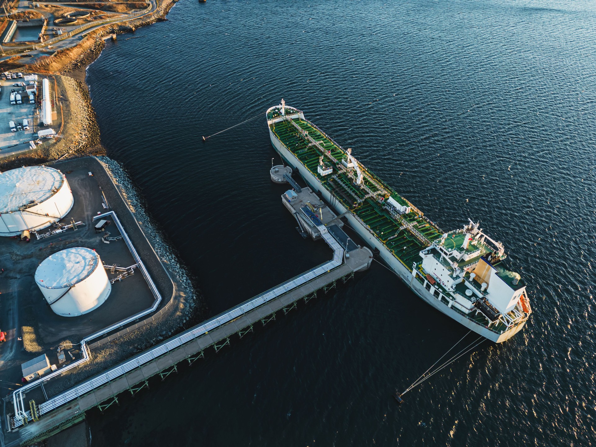 Docked Oil Tanker